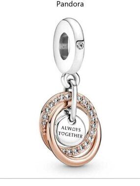 Pandora Two-Tone Rose Gold & Silver 'Always Together' Dangle Charm